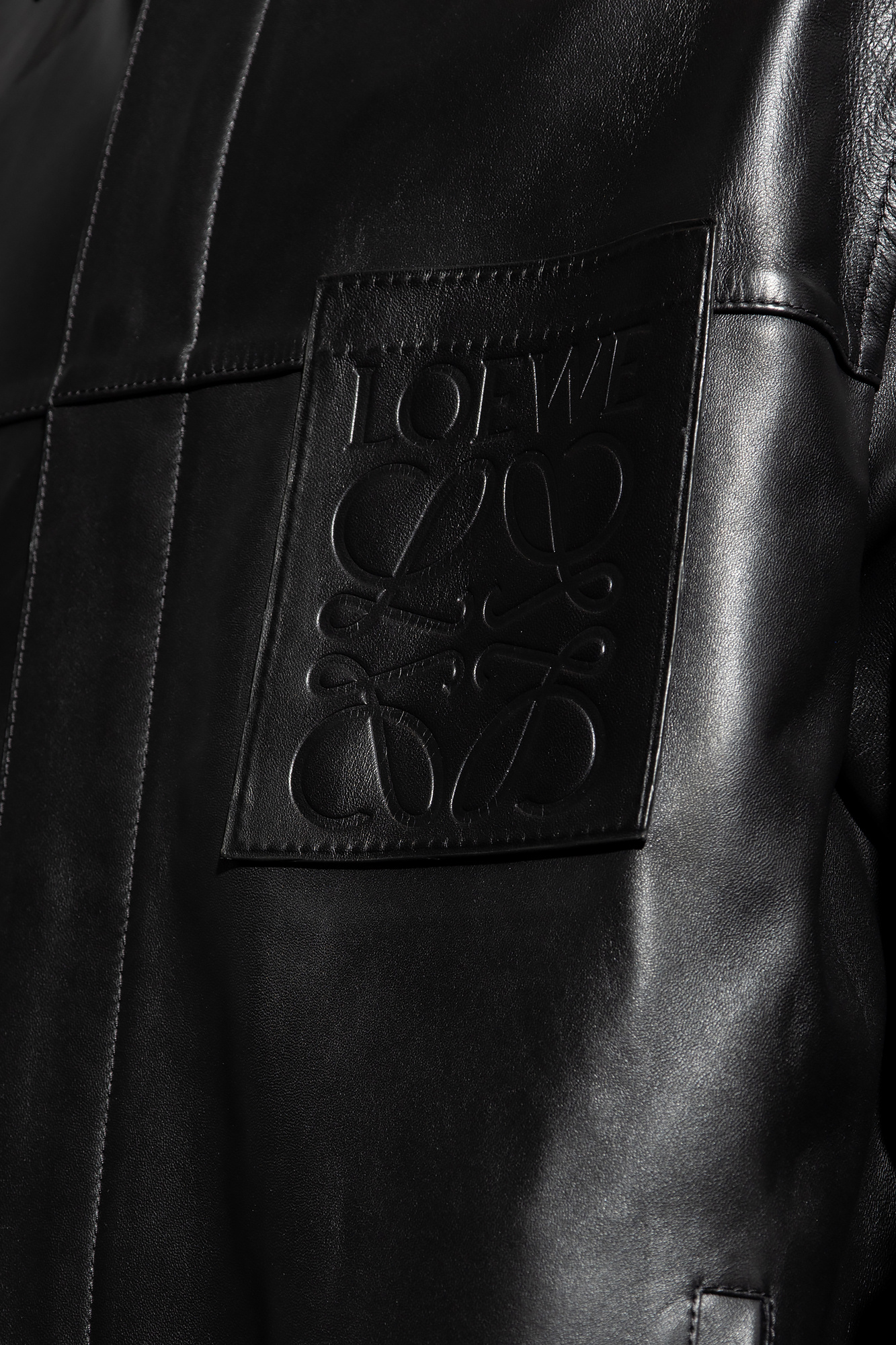 Sac à main Loewe en cuir orange - Black Leather jacket with